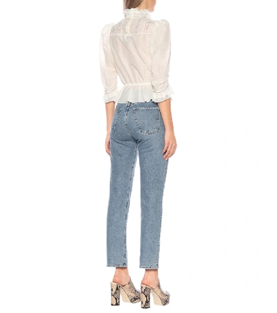 Shop Marc Jacobs The Victorian Cotton And Silk Blouse In White