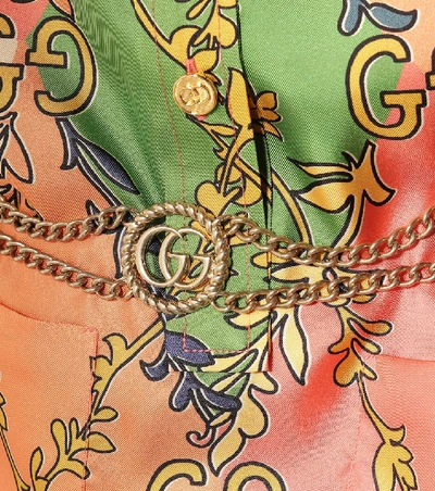 Shop Gucci Printed Silk-twill Shirt Dress In Multicoloured