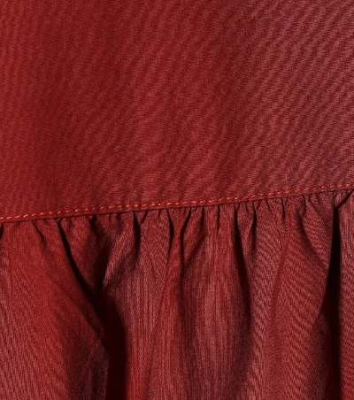 Shop Ulla Johnson Fleet Cotton Maxi Skirt In Red