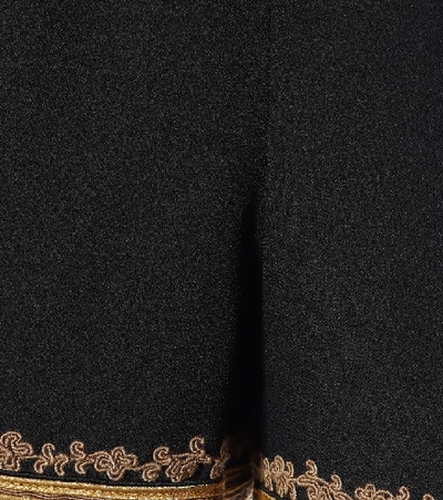 Shop Saint Laurent Embellished Crêpe Shorts In Black