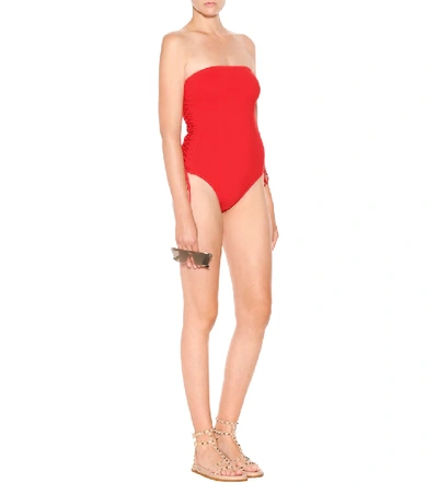 Shop Zimmermann Castile One-piece Swimsuit In Red