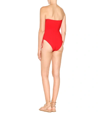 Shop Zimmermann Castile One-piece Swimsuit In Red
