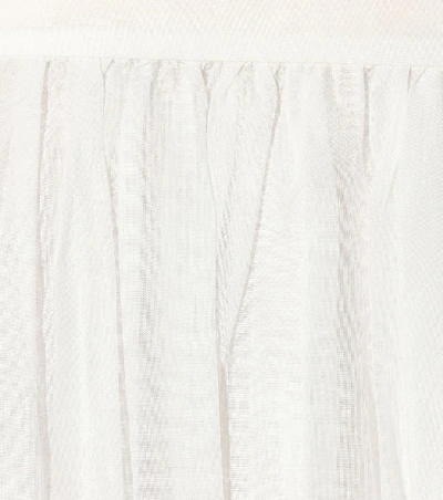 Shop Valentino Pleated Cotton Skirt In White