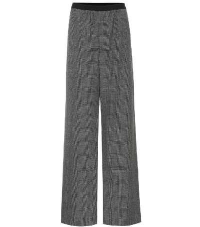 Shop Balenciaga High-rise Wide-leg Virgin Wool Pants In Grey