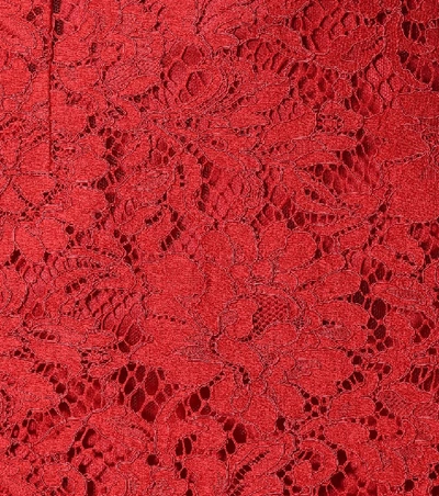Shop Dolce & Gabbana Floral-lace Skirt In Red