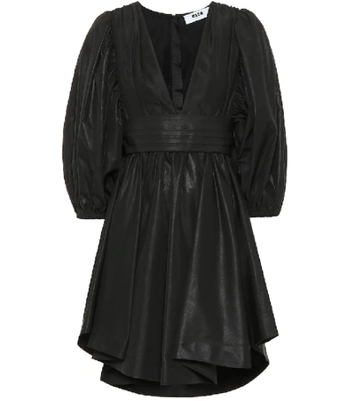 Shop Msgm Technical Minidress In Black