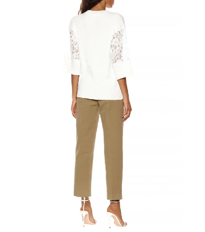 Shop See By Chloé Wool And Cotton-blend Sweater In White
