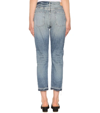 Shop Citizens Of Humanity Dree High-waisted Cropped Cotton Jeans In Blue