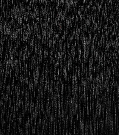 Shop Saint Laurent Fringed Mini Skirt In Black