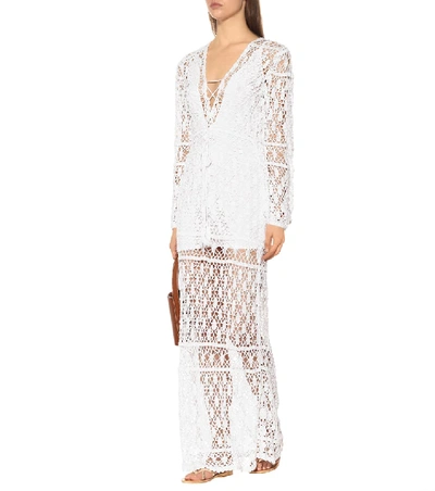 Shop Anna Kosturova Bianca Crochet Cotton Dress In White