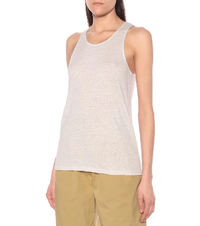 Shop Acne Studios Linen Tank Top In White