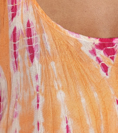 Shop Anna Kosturova Tie-dye Silk Minidress In Orange