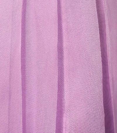 Shop Gucci Silk Midi Skirt In Purple