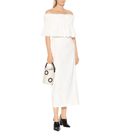 Shop Rejina Pyo Cotton-blend Dress In White