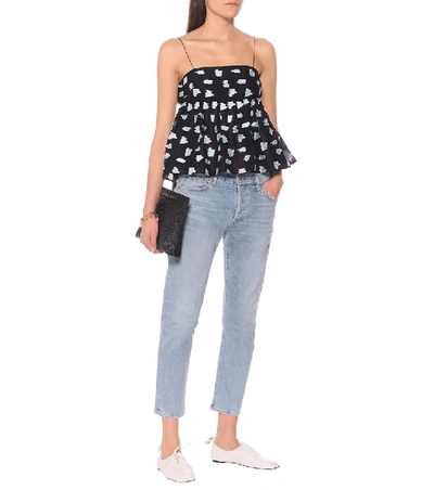 Shop Cecilie Bahnsen Selena Printed Fil Coupé Top In Black