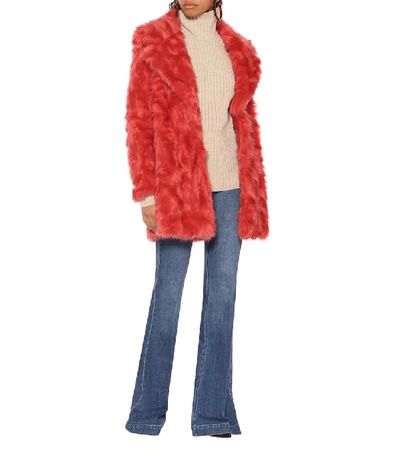 Shop Stella Mccartney Faux Fur Coat In Red