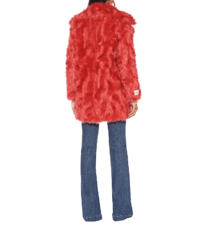 Shop Stella Mccartney Faux Fur Coat In Red