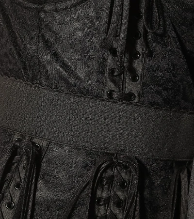 Shop Dolce & Gabbana Lace-trimmed Minidress In Black