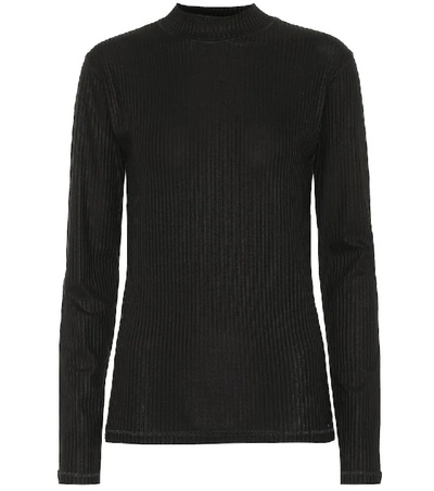Shop Eytys Stretch Ribbed-knit Top In Black