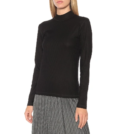Shop Eytys Stretch Ribbed-knit Top In Black