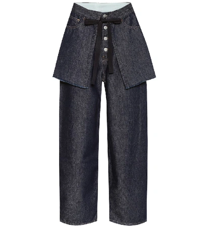 Shop Mm6 Maison Margiela High-rise Wide-leg Jeans In Blue