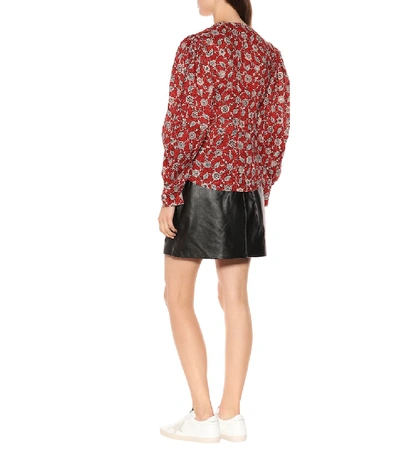 Shop Isabel Marant Étoile Tilo Printed Linen Top In Red