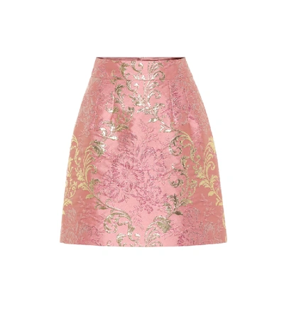Shop Dolce & Gabbana Brocade Lamé Miniskirt In Pink