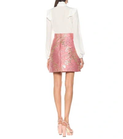 Shop Dolce & Gabbana Brocade Lamé Miniskirt In Pink