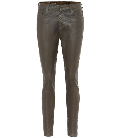 Shop Ag The Farrah Ankle Skinny Jeans In Brown