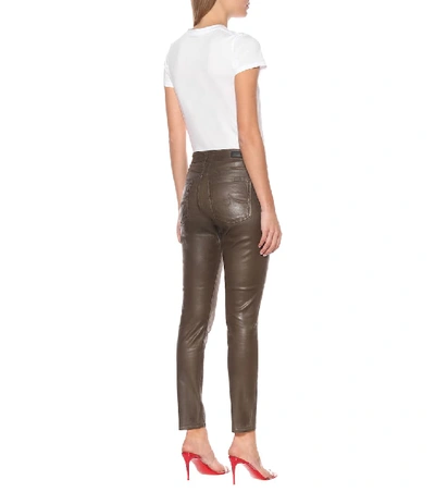 Shop Ag The Farrah Ankle Skinny Jeans In Brown