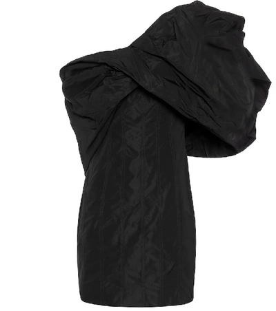 Shop Givenchy One-shoulder Taffeta Minidress In Black