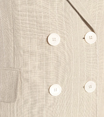Shop Racil Casablanca Linen Tuxedo Blazer In Grey
