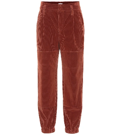 Shop Brunello Cucinelli High-rise Corduroy Pants In Brown