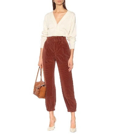 Shop Brunello Cucinelli High-rise Corduroy Pants In Brown