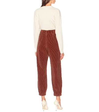 Shop Brunello Cucinelli High-rise Corduroy Pants In Brown