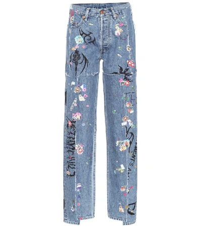 Shop Vetements X Levi's® High-rise Wide-leg Jeans In Blue