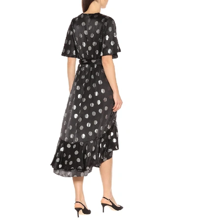 Shop Diane Von Furstenberg Sareth Polka-dot Silk-blend Dress In Black