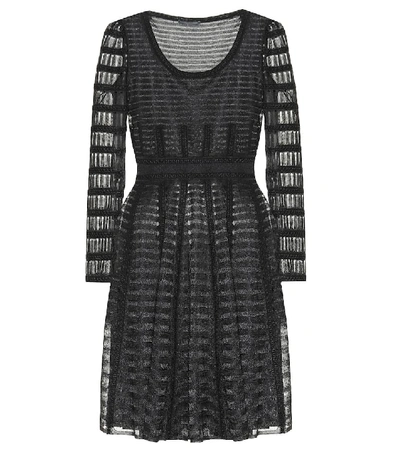Shop Alexander Mcqueen Sheer Knitted Minidress In Black