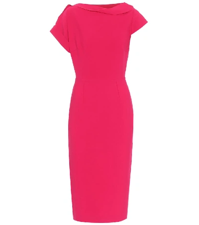 Shop Roland Mouret Brenin Stretch-crêpe Dress In Pink