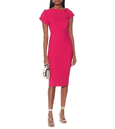 Shop Roland Mouret Brenin Stretch-crêpe Dress In Pink