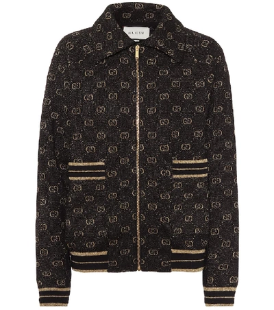 Shop Gucci Gg Wool-jacquard Track Jacket In Black