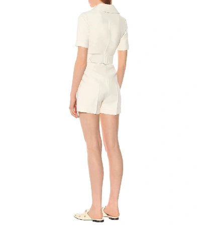 Shop Gucci Wool And Silk Playsuit In White