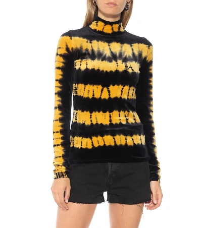 Shop Proenza Schouler Tie-dye Velvet Top In Yellow