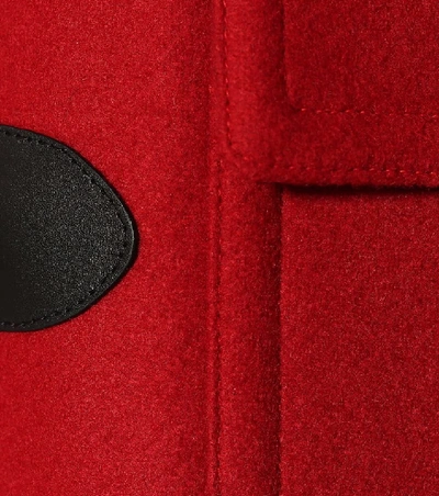 Shop Saint Laurent Wool Duffle Coat In Red
