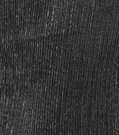 Shop Peter Pilotto Pleated Metallic Jersey Pants In Black