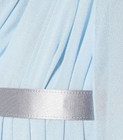 Shop Max Mara Berger Silk One-shoulder Gown In Blue
