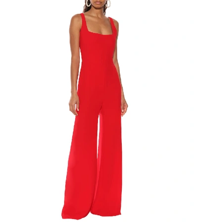 Shop Galvan Sunrise Crêpe Jumpsuit In Red