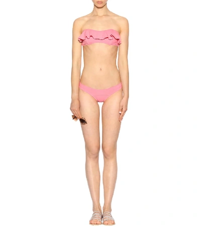 Shop Lisa Marie Fernandez Natalie Flounce Bikini In Pink