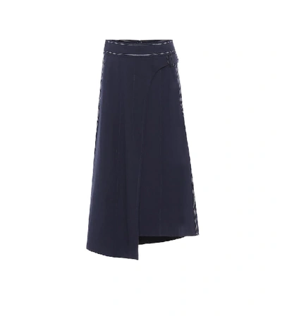 Shop Colovos X Woolmark Wool-blend Skirt In Blue
