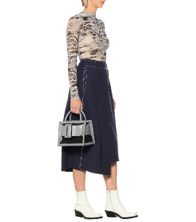 Shop Colovos X Woolmark Wool-blend Skirt In Blue